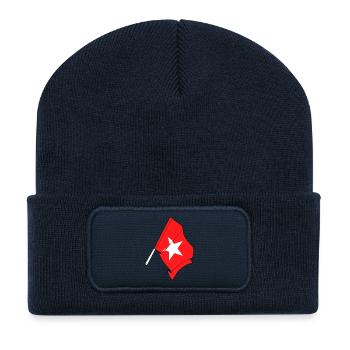 Fiers de Maastricht - Beanie recyclé à patch - bleu marine - Devant