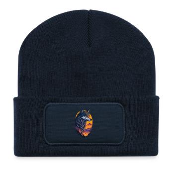 Wolf in the Mountains - Recycled Patch Beanie - french navy - Front