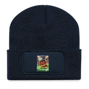 Kicker-Kugelheld: Deutschland Sieg - Recycelte Patch Beanie - French Navy - Vorne