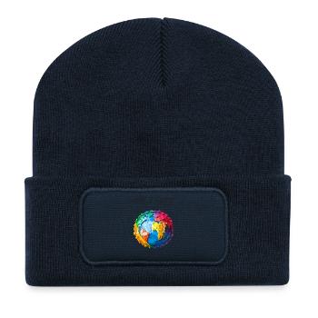 La Terre sans design artistique - Beanie recyclé à patch - bleu marine - Devant