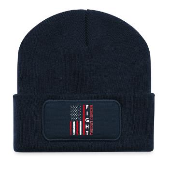 throat cancer - Recycled Patch Beanie - french navy - Front