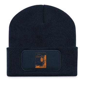 Grüße aus dem Paradies - Recycelte Patch Beanie - French Navy - Vorne