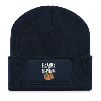 Gärtner Gartenliebe - Recycelte Patch Beanie - French Navy - Vorne