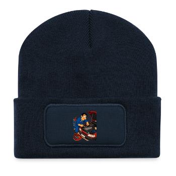 Animated mechanic on the engine - Recycled Patch Beanie - french navy - Front