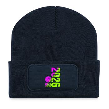 Basketball Champion Shirt 2026, lime Pink - Recycled Patch Beanie - french navy - Front
