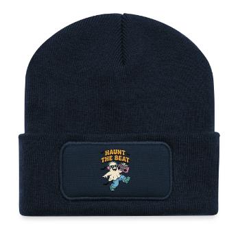 Haunt the Beat Ghost DJ - Recycled Patch Beanie - french navy - Front