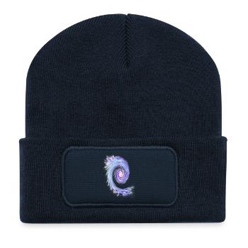 Pastel Swirl Spiral - Recycled Patch Beanie - french navy - Front