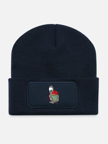 Color Splash Vintage-Kamera - Recycelte Patch Beanie - French Navy