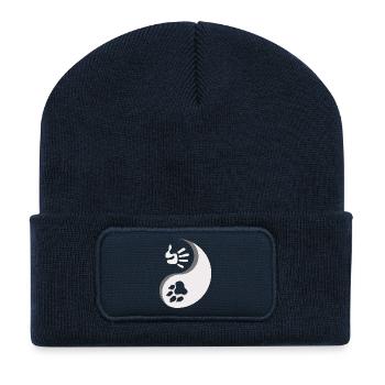 Qigong Qi Gong Tai Chi Chigong Katze - Recycelte Patch Beanie - French Navy - Vorne