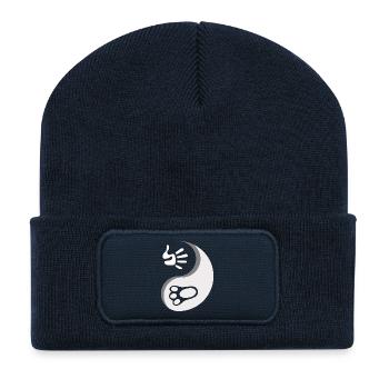 Qigong Qi Gong Tai Chi Chigong Kaninchen Hase - Recycelte Patch Beanie - French Navy - Vorne