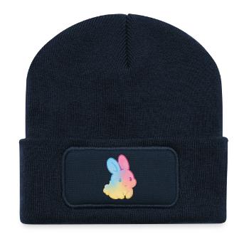 Pastell-Regenbogenhase - Recycelte Patch Beanie - French Navy - Vorne