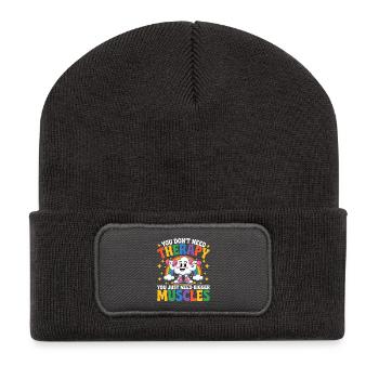 Nur mehr Muskelaufbau - Recycelte Patch Beanie - Dunkelgrau - Vorne