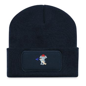 Feuerwehr-Elefant - Recycelte Patch Beanie - French Navy - Vorne