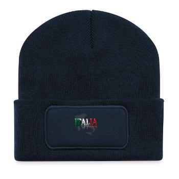 italia2 - Beanie recyclé à patch - bleu marine - Devant