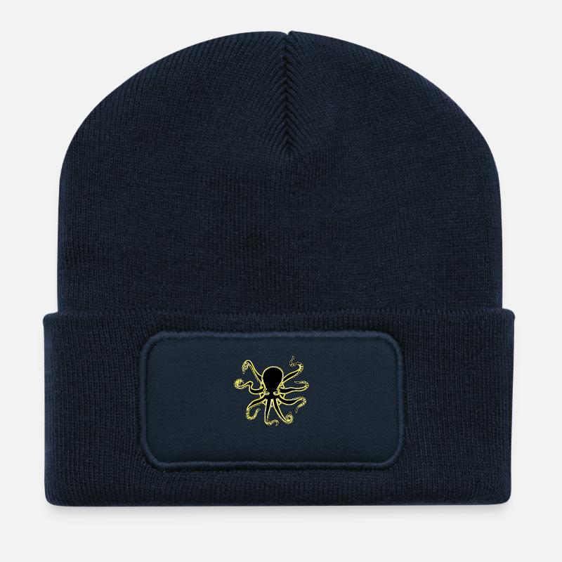 NEON OCTOPUS - Recycled Patch Beanie - french navy