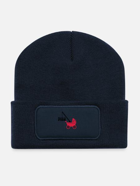 born to fish (landau, 2c) - Beanie recyclé à patch - bleu marine