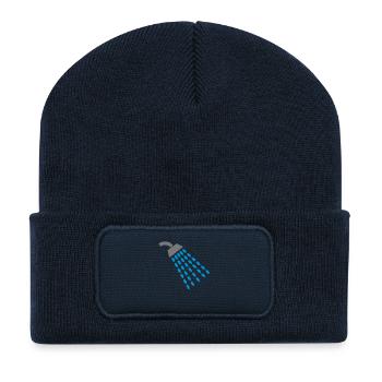 35_sign - Beanie recyclé à patch - bleu marine - Devant