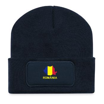 Romania - Recycled Patch Beanie - french navy - Front