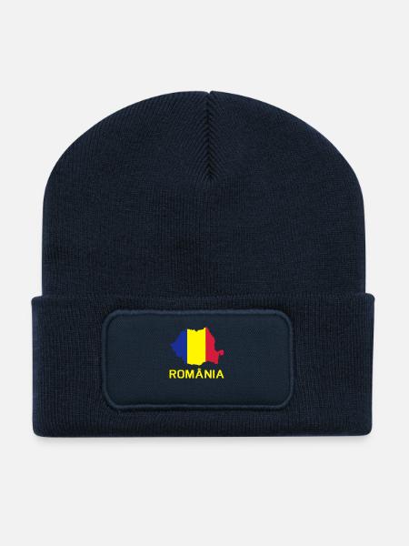 Romania - Recycelte Patch Beanie - French Navy