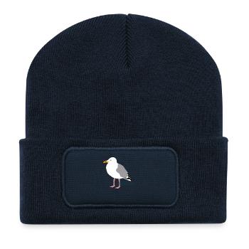 möwe seagull gull hafen segeln sailing hamburg - Recycelte Patch Beanie - French Navy - Vorne