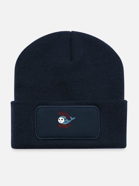 Killer Wal lustige Geschenkidee - Recycelte Patch Beanie - French Navy