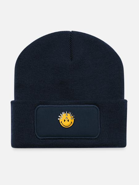 Smiley metallhead - Recycelte Patch Beanie - French Navy