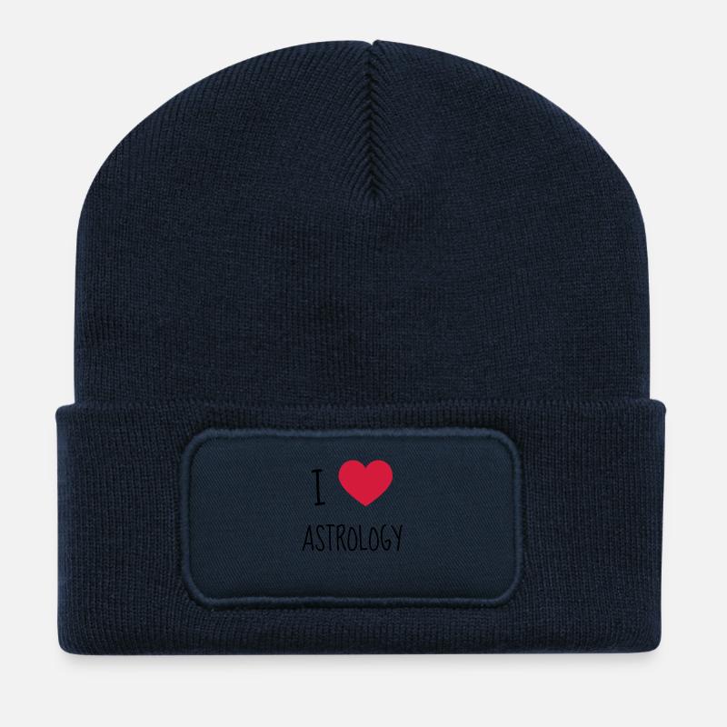 Astrologie / Astrologe / Stern / Horoskop / - Recycelte Patch Beanie - French Navy