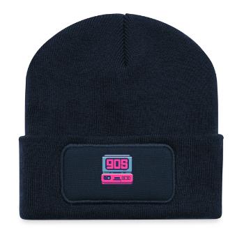 90s Radio Logo - Recycled Patch Beanie - french navy - Front