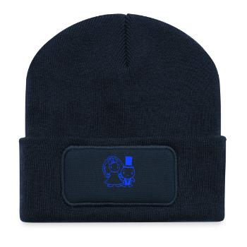 2 Birds Wedding Couple Ducks Wedding Man Woman Cute - Recycled Patch Beanie - french navy - Front