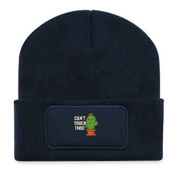 Kaktus - Kann das nicht anfassen, Dornen, Lustige Pflanze - Recycelte Patch Beanie - French Navy - Vorne