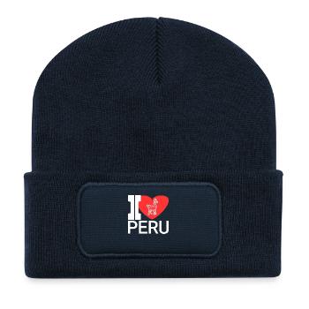 Lieblingsland peru - Recycelte Patch Beanie - French Navy - Vorne