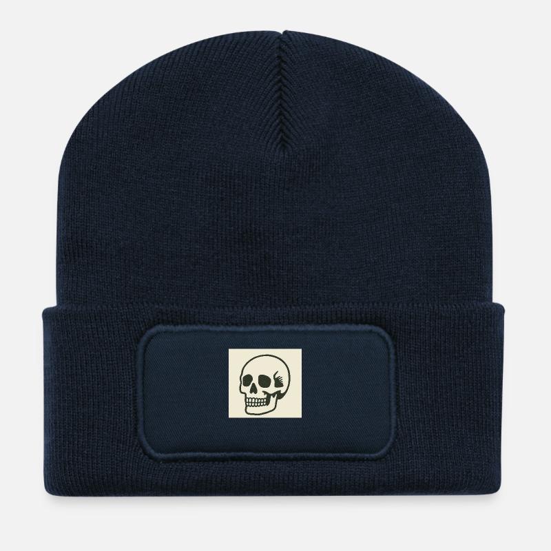 Schädel - Recycelte Patch Beanie - French Navy