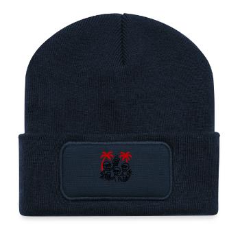 Plage Party Alcool Squelette - Beanie recyclé à patch - bleu marine - Devant