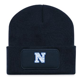 Buchstabe n blaue Chinoiserie - Recycelte Patch Beanie - French Navy - Vorne