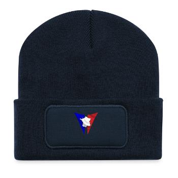 Frankreich - Recycelte Patch Beanie - French Navy - Vorne