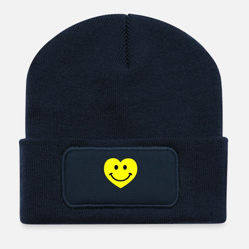 smiley smiling heart - Recycelte Patch Beanie - French Navy