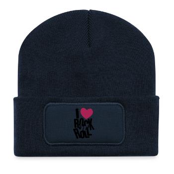 i love rock n roll - Beanie recyclé à patch - bleu marine - Devant