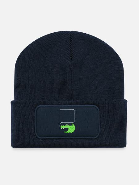 Krokodil + Sprechblase 2 - Recycelte Patch Beanie - French Navy