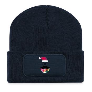 Der Hipster-Weihnachtsmann macht jo hohoho - Recycelte Patch Beanie - French Navy - Vorne