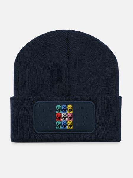 EMIR ABDELKADER pop art - Beanie recyclé à patch - bleu marine