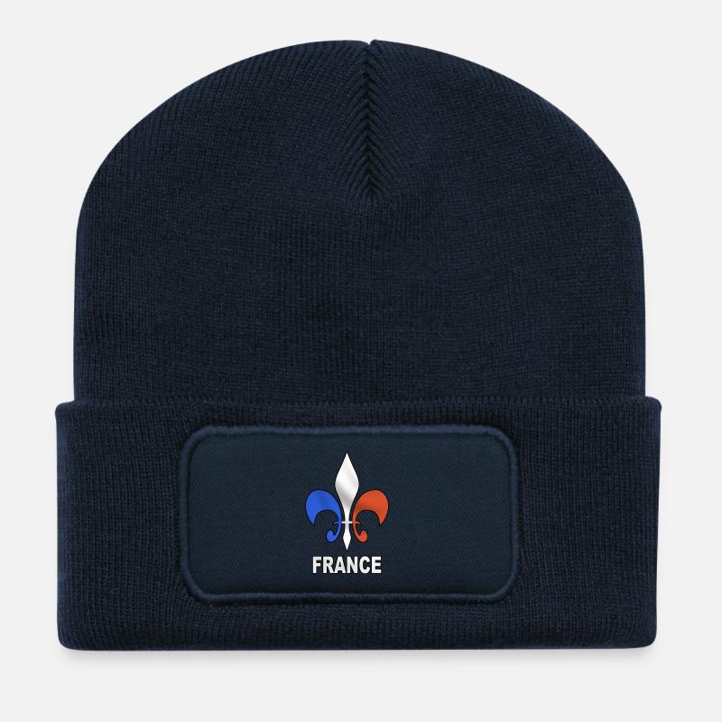 Frankreich - Recycelte Patch Beanie - French Navy