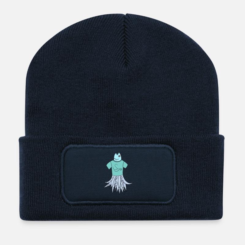 Fisch-T-Shirt Krake - Recycelte Patch Beanie - French Navy