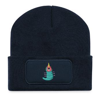Einhorn Monster Geschenk Horror Halloween Fantasie - Recycelte Patch Beanie - French Navy - Vorne