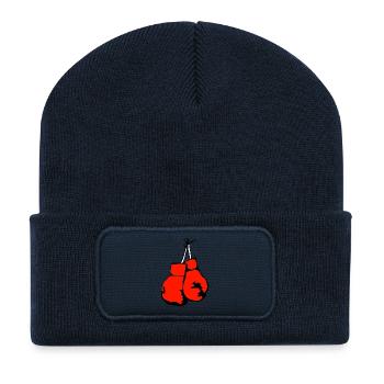 boxeur kick boxing boxe boxe arts martiaux thaïlandais sp - Beanie recyclé à patch - bleu marine - Devant