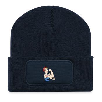 Fête des Mères - Beanie recyclé à patch - bleu marine - Devant
