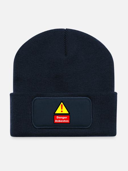 Asbest! Geschenkidee Geschenk - Recycelte Patch Beanie - French Navy