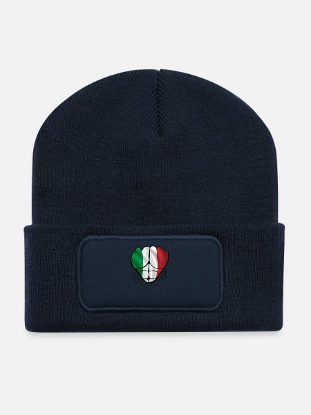 Italien Liebe - Super Fan - Recycelte Patch Beanie - French Navy