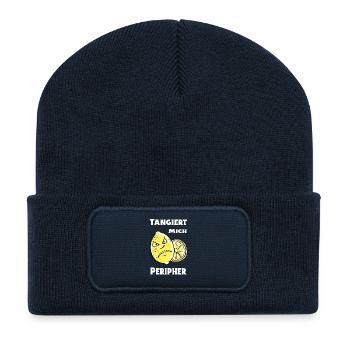 Tangiert mich peripher Zitrone - Sauer - Recycelte Patch Beanie - French Navy - Vorne