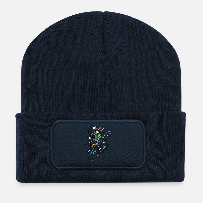 Indien - Beanie recyclé à patch - bleu marine