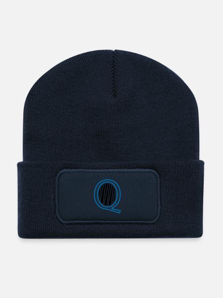 Letter Q - Recycled Patch Beanie - french navy